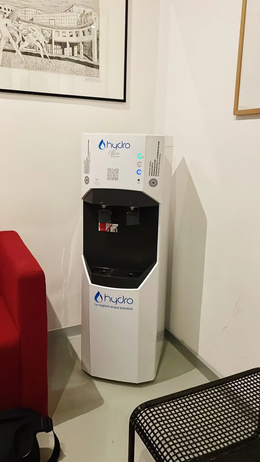 Erogatore Hydro Roma installato presso l'Ordine degli Architetti di Roma